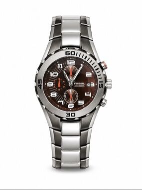 Fossil Blue CH-2469 Men’s Chronograph Brown Dial Stainless Steel Watch 100M